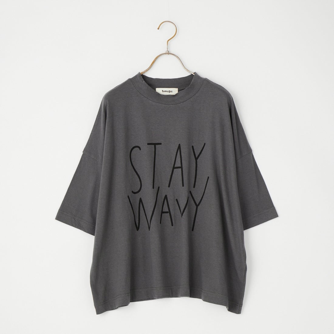tumugu: [ツムグ] ラフィ天竺 プリントTシャツ [TC26221] 88 CHARCOA