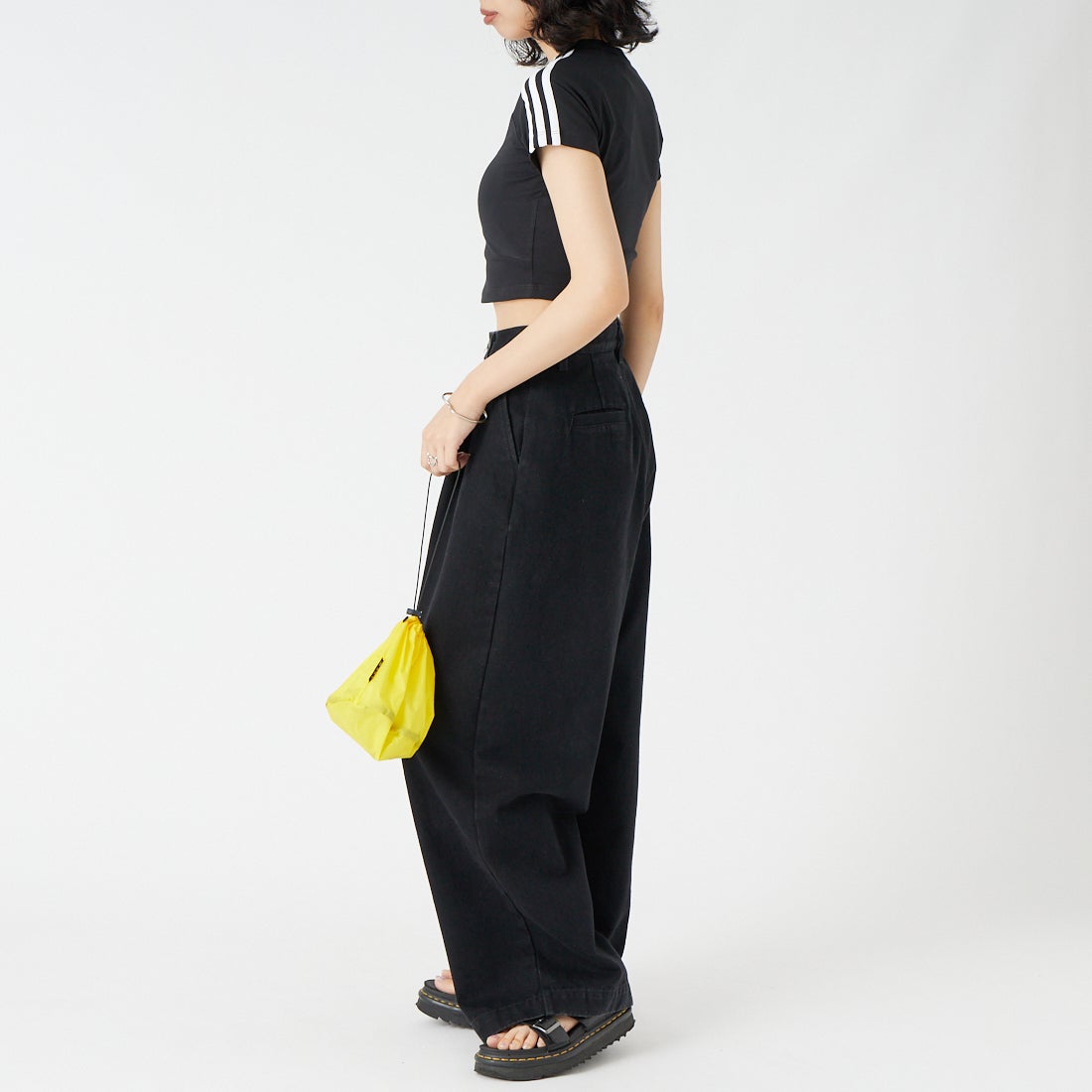 adidas Originals [アディダス オリジナルス] スリーストライプス ベビーTシャツ [VD671] KG3700 &&モデル身長：162cm 着用サイズ：M&&