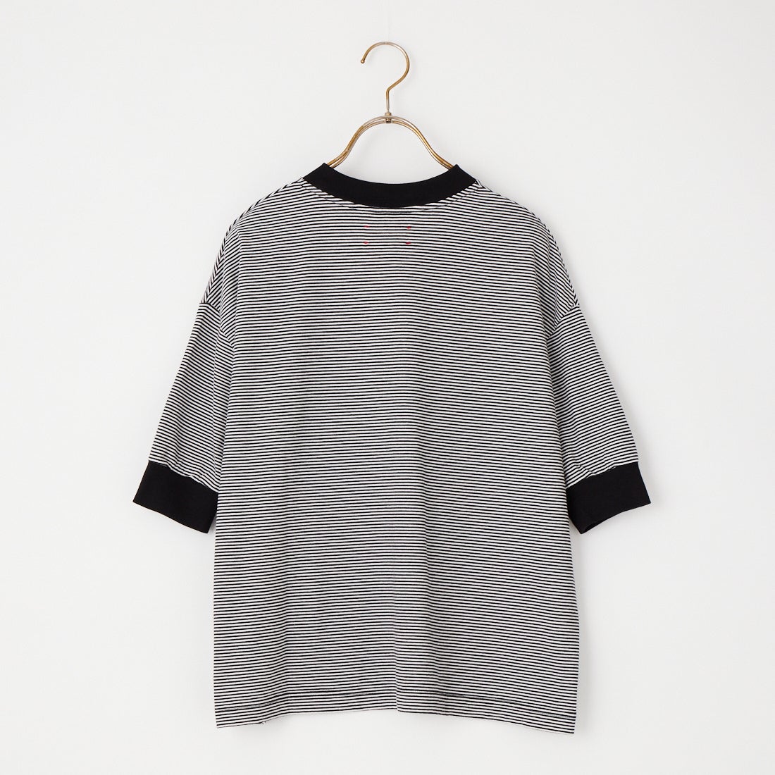MEYAME [メヤメ] ボーダーハーフスリーブTシャツ [MEY-2438] BLACK