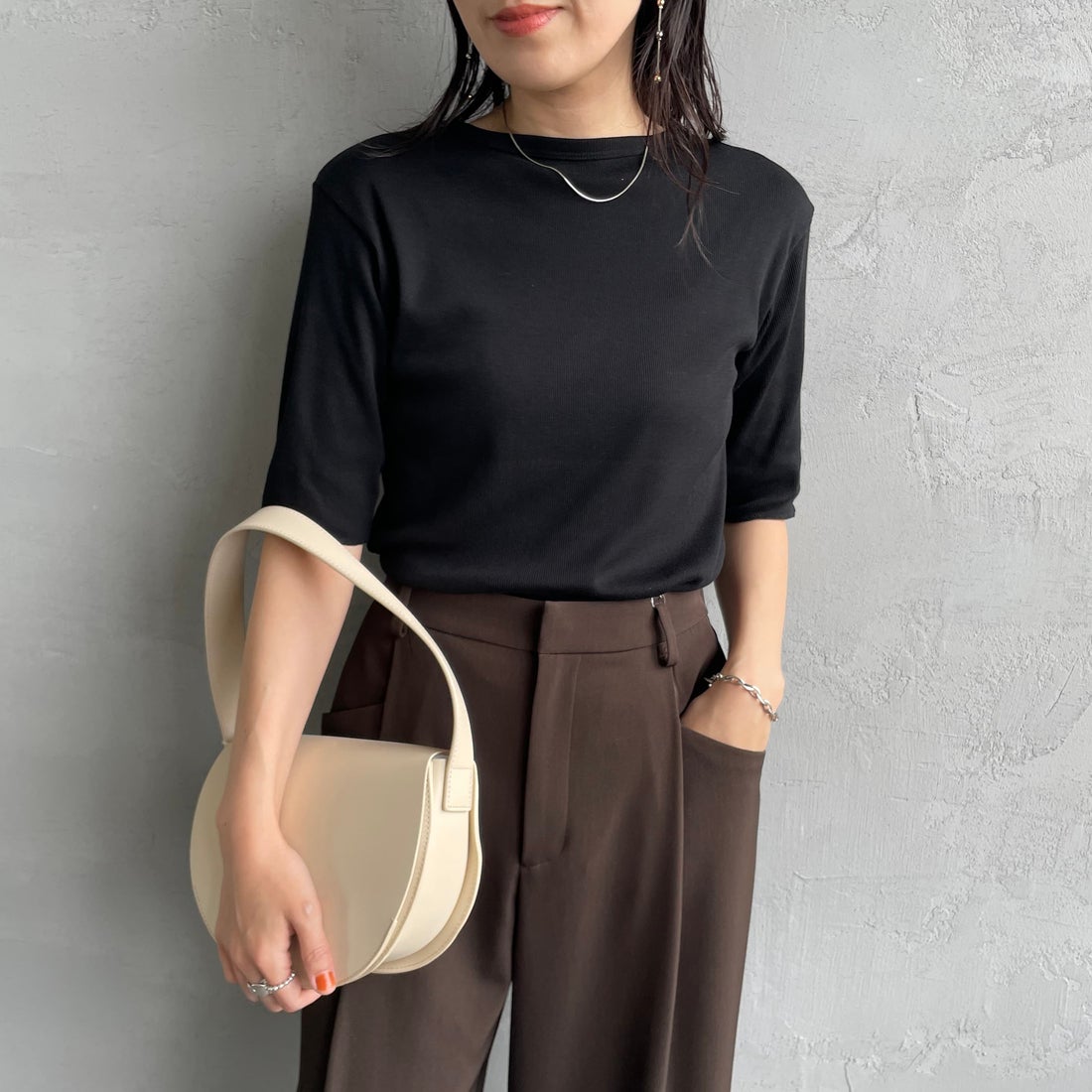 BLACK&&モデル身長：160cm 着用サイズ：F&&