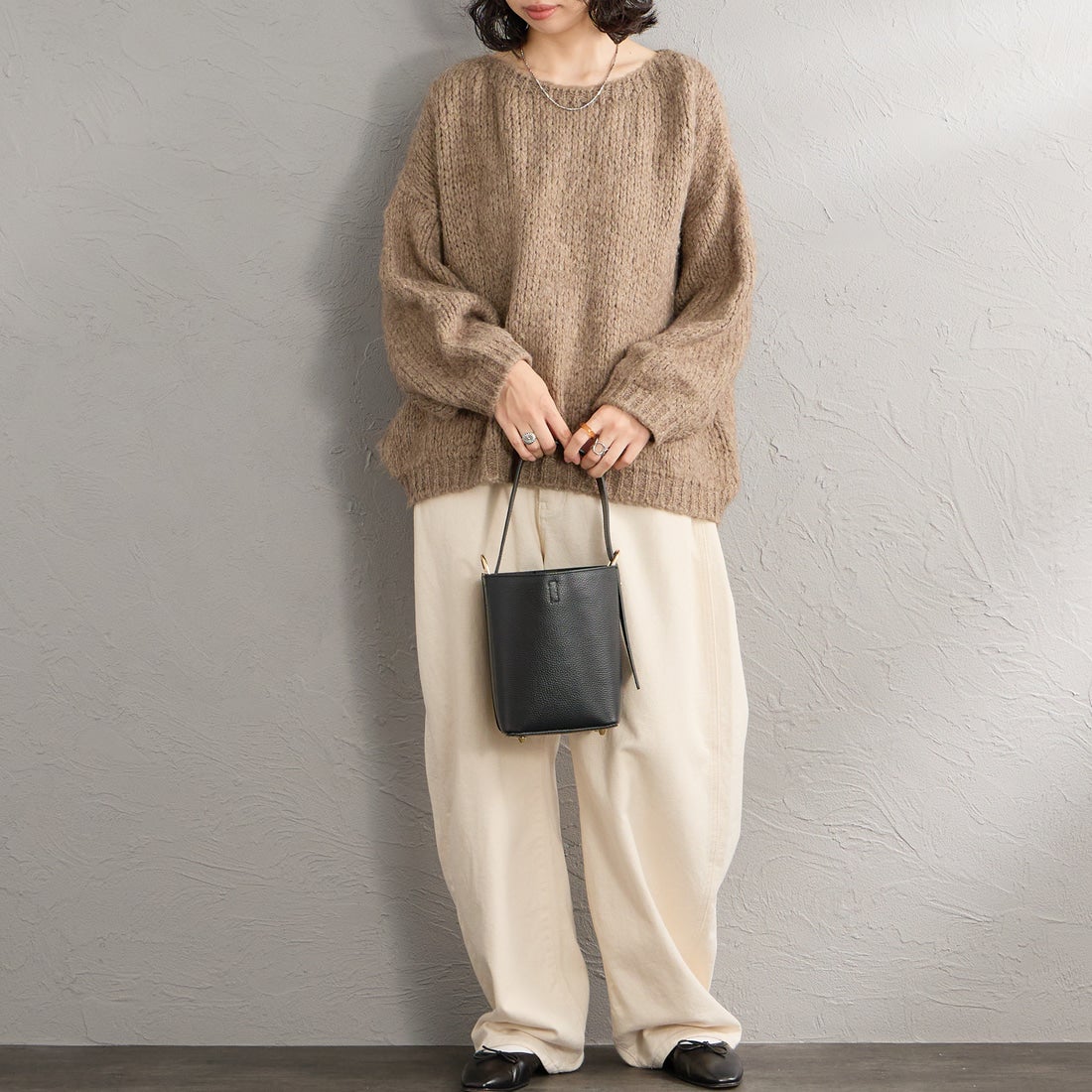 AULENTTI [オウレンティ] 別注 2WAY レザーバケットバッグ [FB-GIADEAL-SC-JF] BLACK
