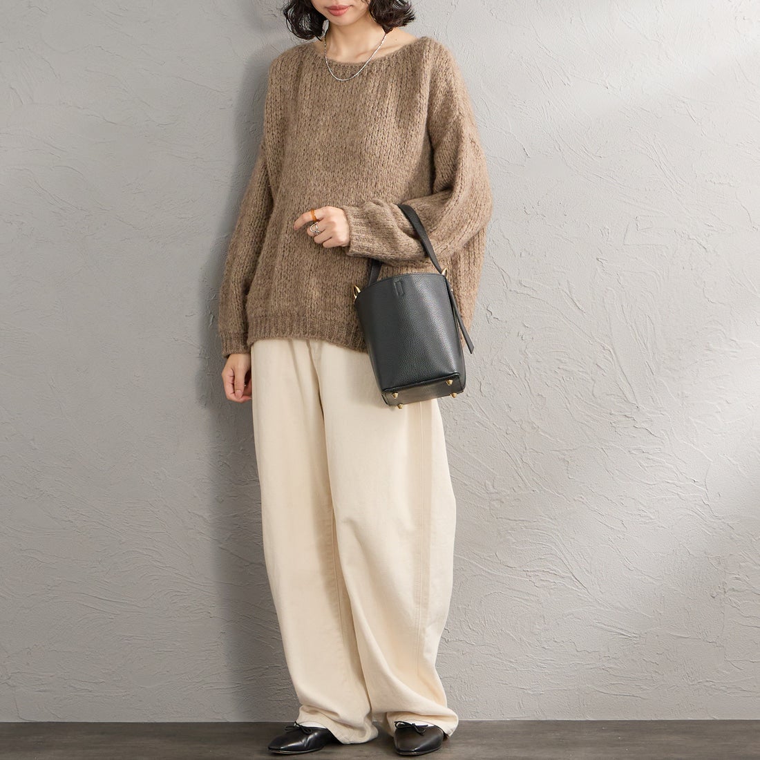 AULENTTI [オウレンティ] 別注 2WAY レザーバケットバッグ [FB-GIADEAL-SC-JF] BLACK