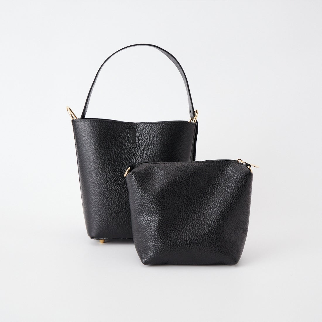 AULENTTI [オウレンティ] 別注 2WAY レザーバケットバッグ [FB-GIADEAL-SC-JF] BLACK