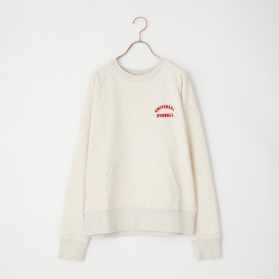 UNIVERSAL OVERALL [ユニバーサルオーバーオール] 別注 フロッキーロゴ ラグランスリーブスウェット [U2632201IN-JF] OATMEAL