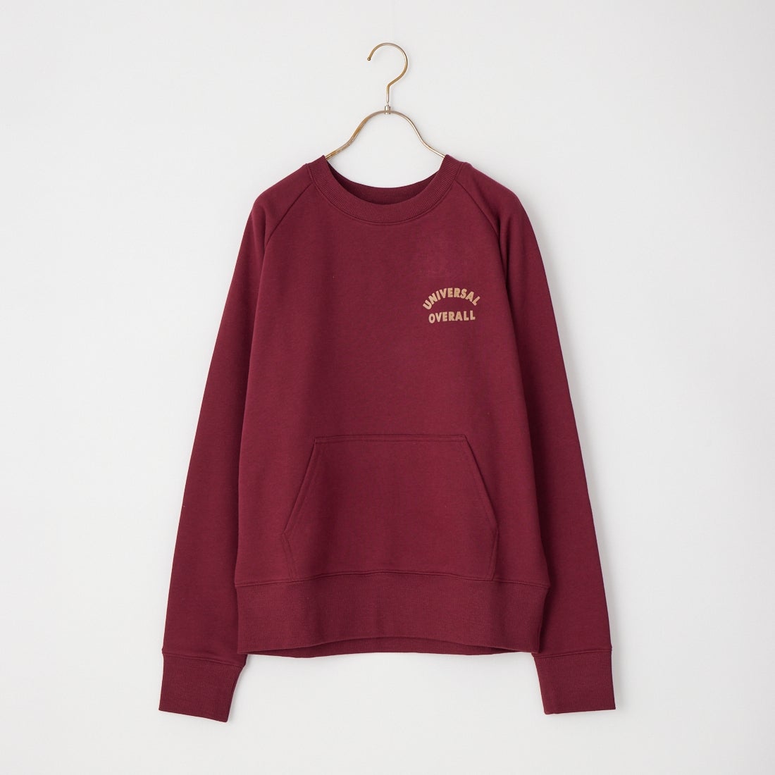 UNIVERSAL OVERALL [ユニバーサルオーバーオール] 別注 フロッキーロゴ ラグランスリーブスウェット [U2632201IN-JF] BURGUNDY