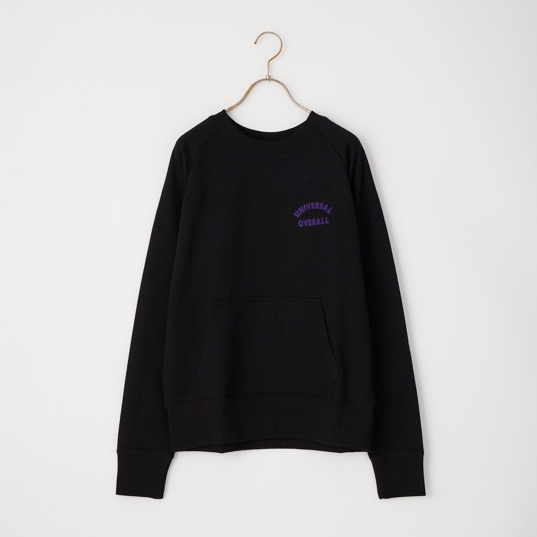 UNIVERSAL OVERALL [ユニバーサルオーバーオール] 別注 フロッキーロゴ ラグランスリーブスウェット [U2632201IN-JF] BLACK