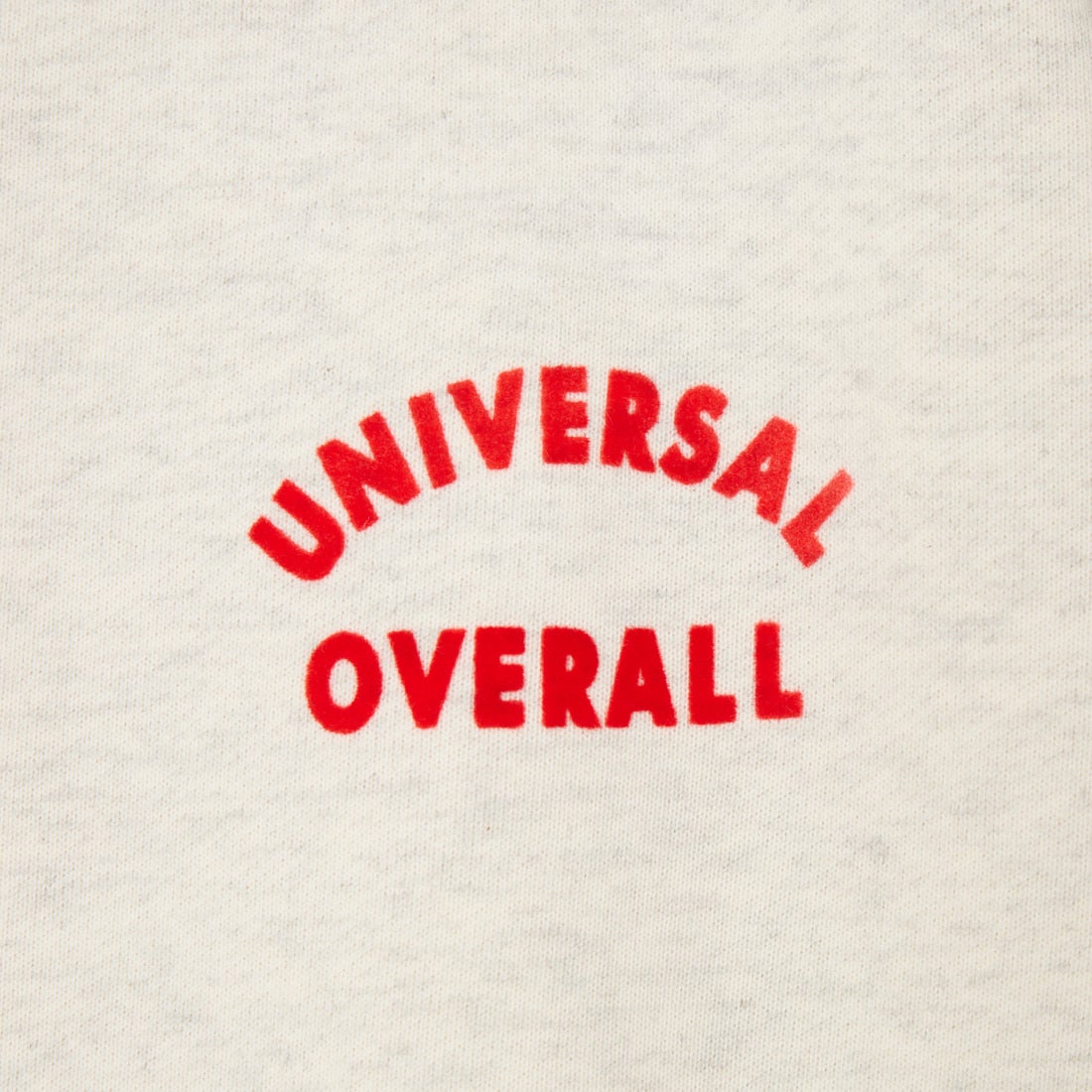 UNIVERSAL OVERALL [ユニバーサルオーバーオール] 別注 フロッキーロゴ ラグランスリーブスウェット [U2632201IN-JF] OATMEAL