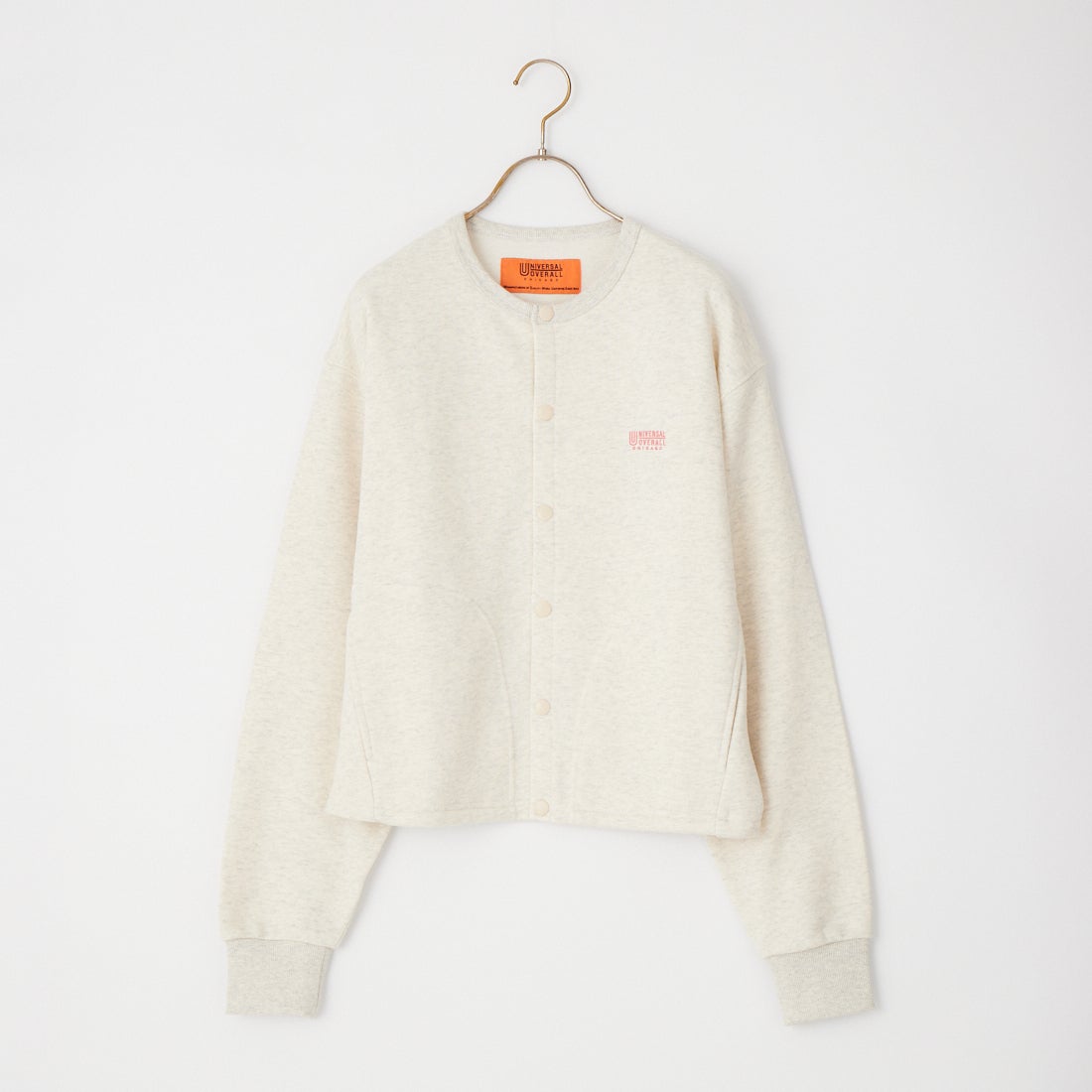 UNIVERSAL OVERALL [ユニバーサルオーバーオール] 別注 ワンポイントロゴ刺繍 スウェットカーディガン [U2632270IN-JF] OATMEAL