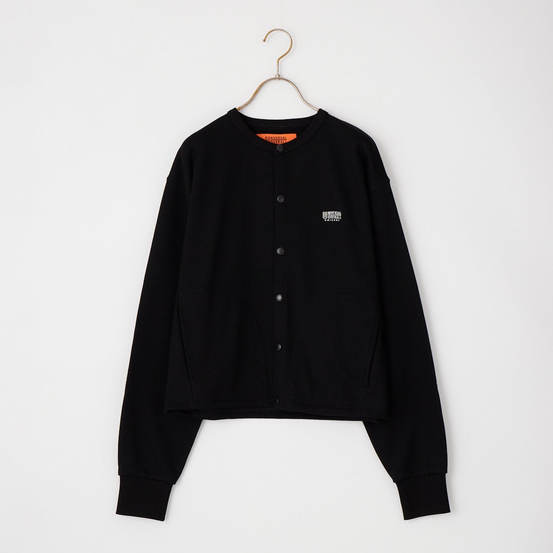 UNIVERSAL OVERALL [ユニバーサルオーバーオール] 別注 ワンポイントロゴ刺繍 スウェットカーディガン [U2632270IN-JF] BLACK