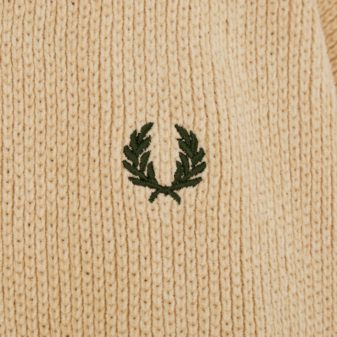 FRED PERRY [フレッドペリー] 別注 ワンポイントロゴ刺繍 クルーネックモールニット [FPM-26A-007JF] OATMEAL/NI