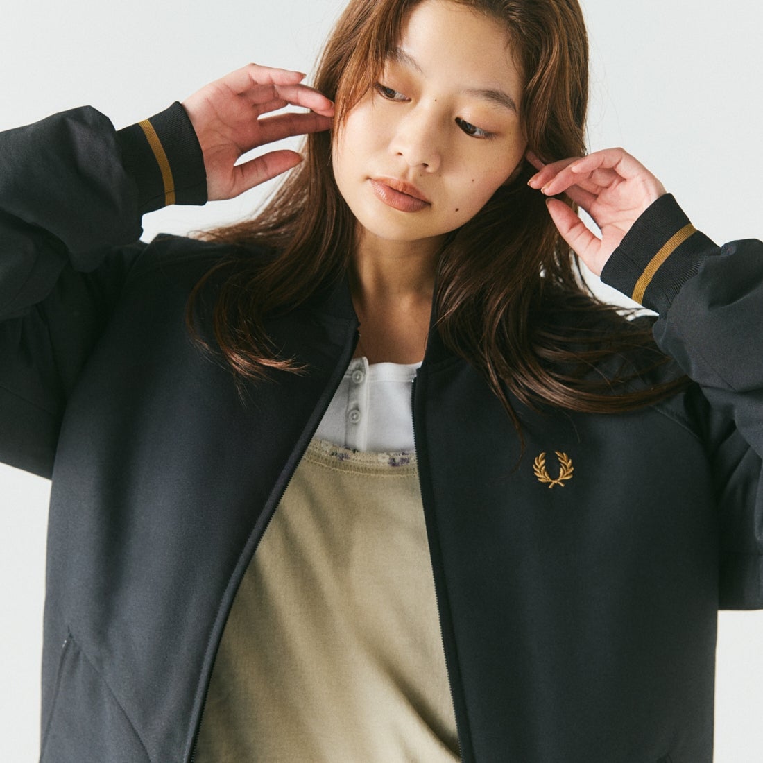 FRED PERRY [フレッドペリー] 別注 テニスボンバージャケット [FPM-26A-001JF] BLACK/DARK