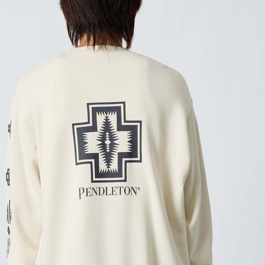 PENDLETON [ペンドルトン] 別注 ハーディング柄 バックプリントクルーネックスウェット [6475-5226-JF] IVORY