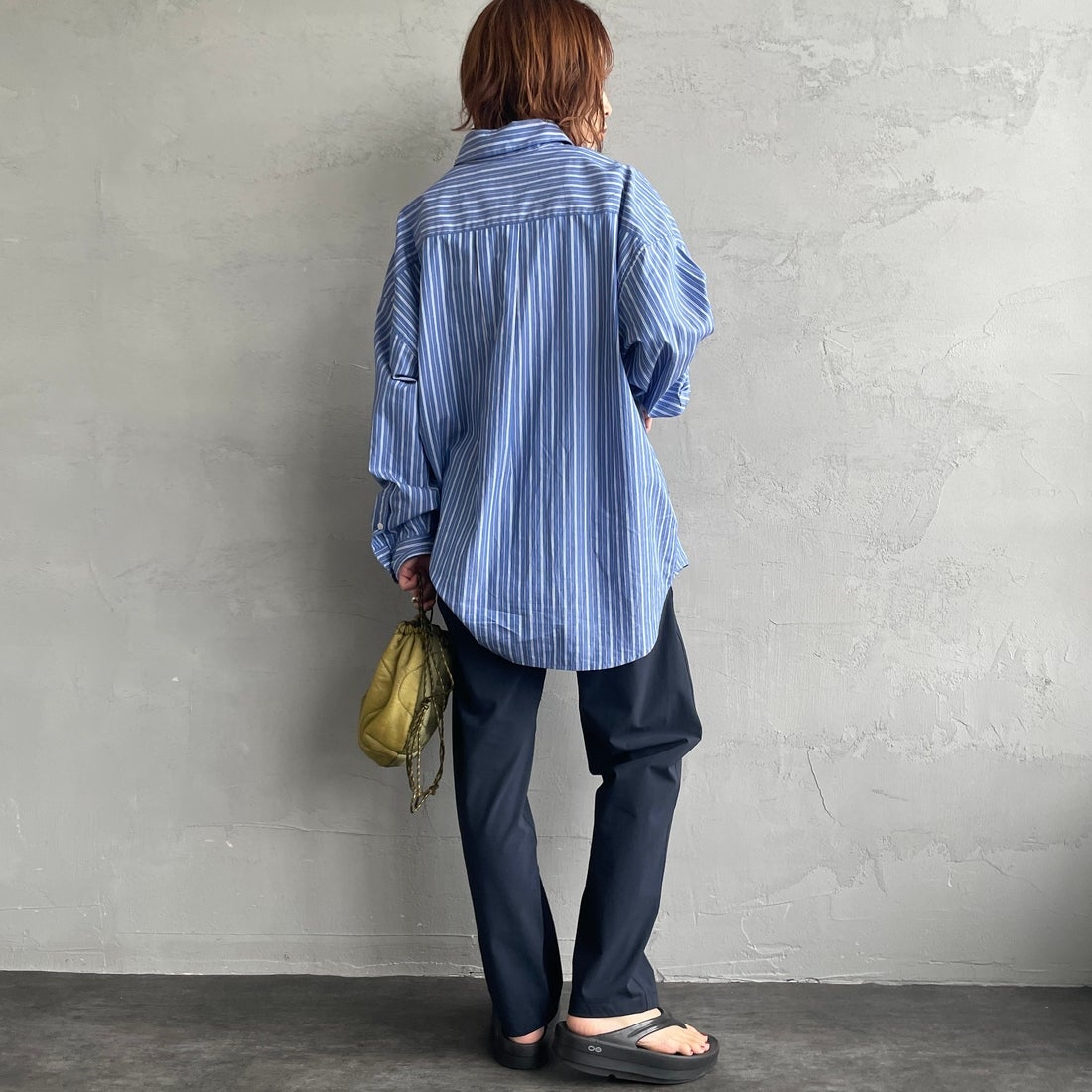 GRAMiCCi [グラミチ] 別注 4WAYストレッチ ナイロンエブリディパンツ [4WAY-EVERYDAY-JF] MIDNIGHT &&モデル身長：158cm 着用サイズ：S&&