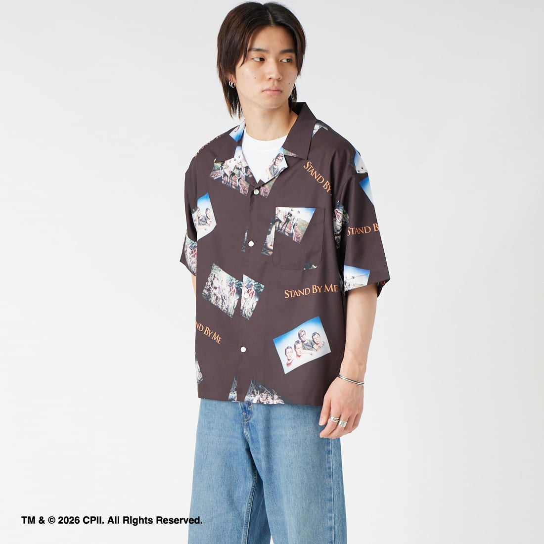 Jeans Factory Clothes [ジーンズファクトリークローズ] STAND BY ME / 40TH ANNIVERSARYハワイアンシャツ [JFC-262-038] DK.BROWN &&モデル身長：177cm 着用サイズ：L&&