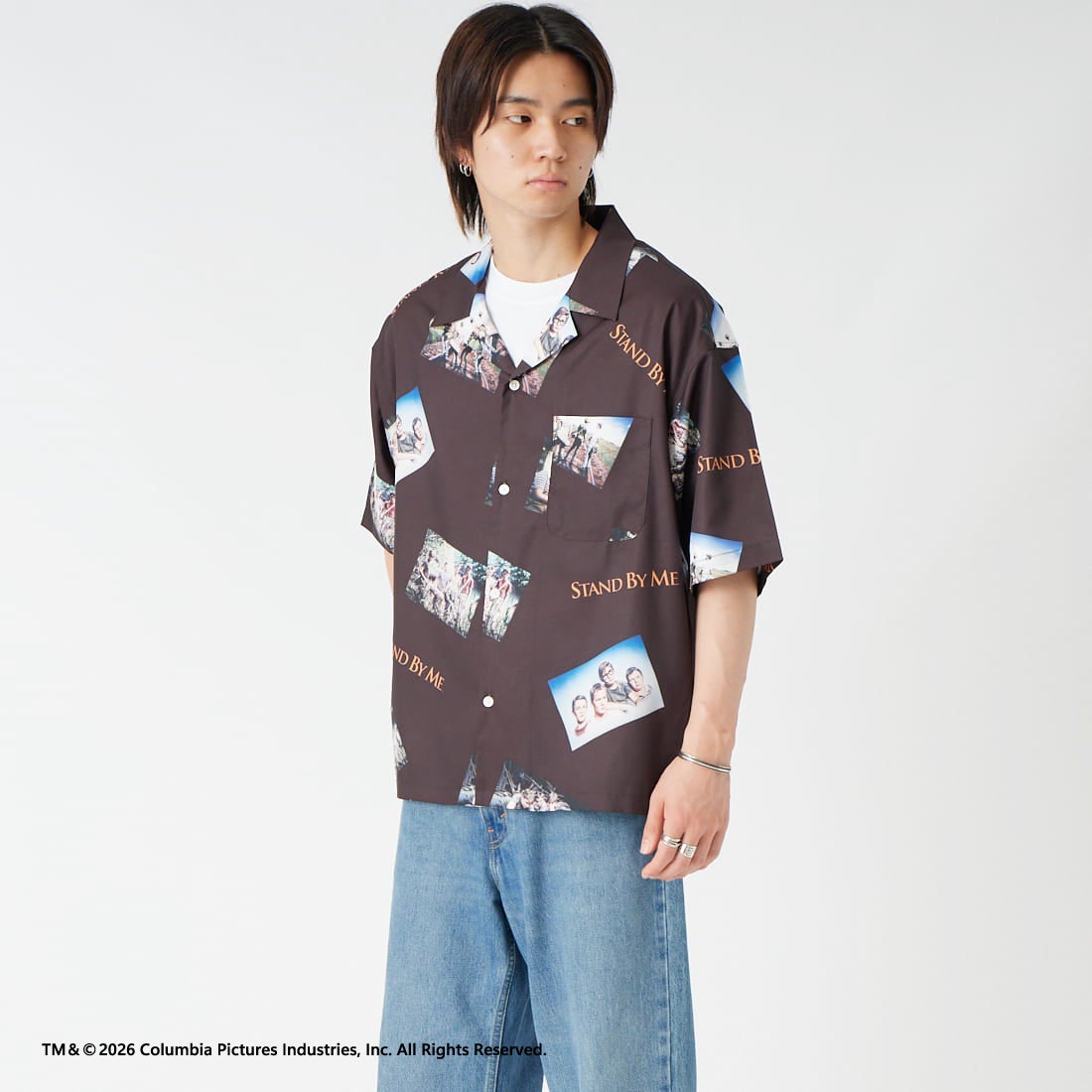 Jeans Factory Clothes [ジーンズファクトリークローズ] STAND BY ME / 40TH ANNIVERSARYハワイアンシャツ [JFC-262-038] DK.BROWN &&モデル身長：177cm 着用サイズ：L&&