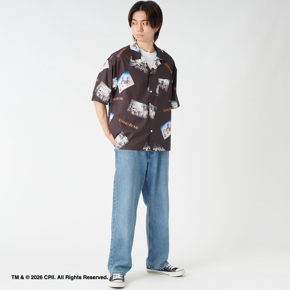 Jeans Factory Clothes [ジーンズファクトリークローズ] STAND BY ME / 40TH ANNIVERSARYハワイアンシャツ [JFC-262-038] DK.BROWN &&モデル身長：177cm 着用サイズ：L&&