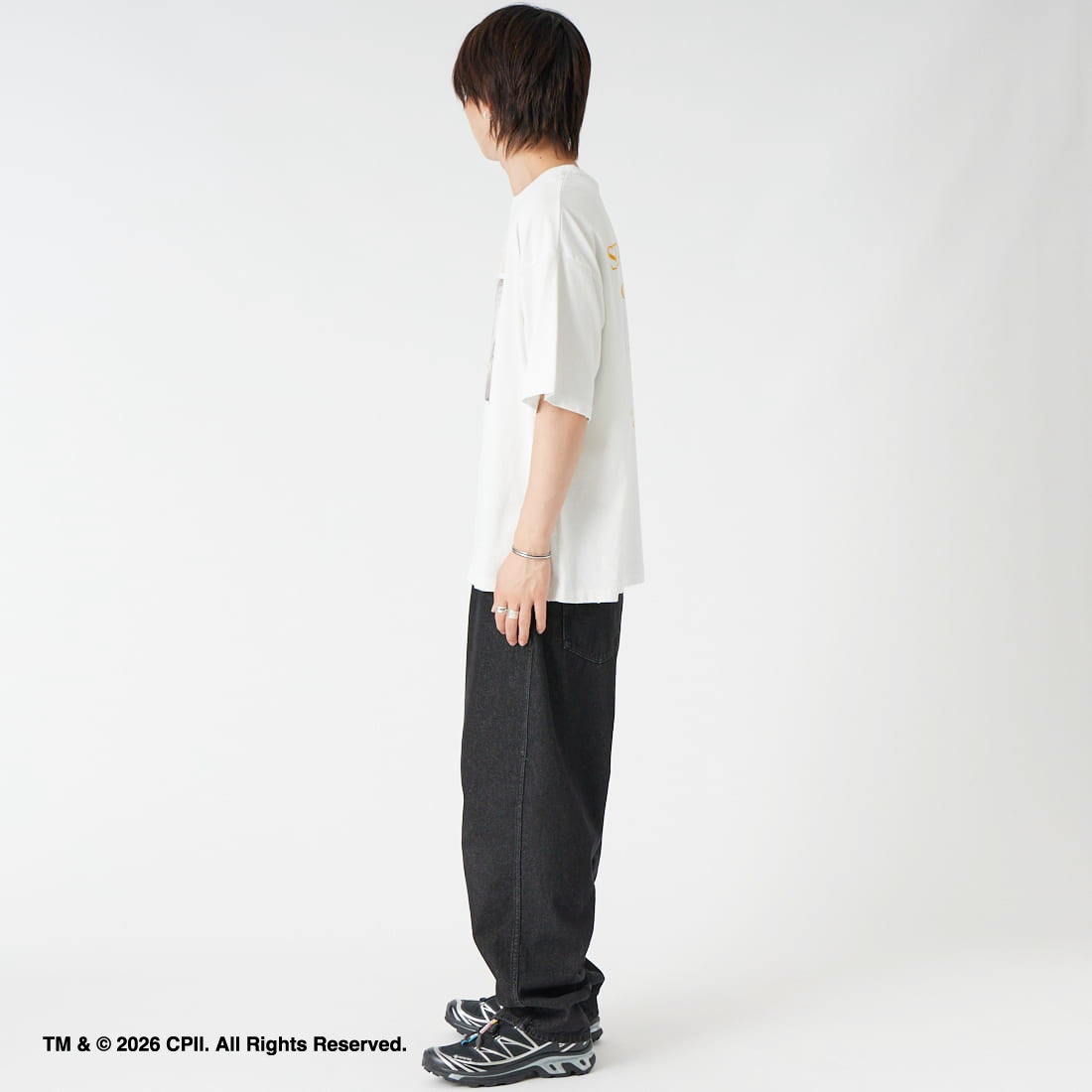 Jeans Factory Clothes [ジーンズファクトリークローズ] STAND BY ME / 40TH ANNIVERSARY Tシャツ [JFC-262-036] WHITE &&モデル身長：177cm 着用サイズ：L&&