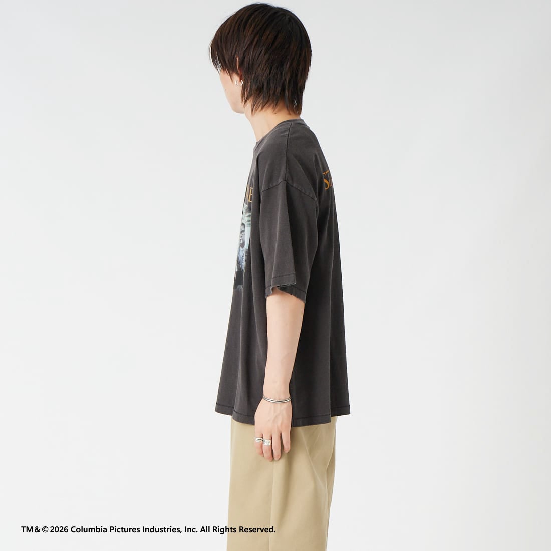 Jeans Factory Clothes [ジーンズファクトリークローズ] STAND BY ME / 40TH ANNIVERSARY Tシャツ [JFC-262-036] BLACK &&モデル身長：177cm 着用サイズ：L&&