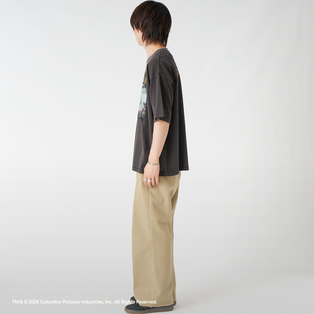 Jeans Factory Clothes [ジーンズファクトリークローズ] STAND BY ME / 40TH ANNIVERSARY Tシャツ [JFC-262-036] BLACK &&モデル身長：177cm 着用サイズ：L&&