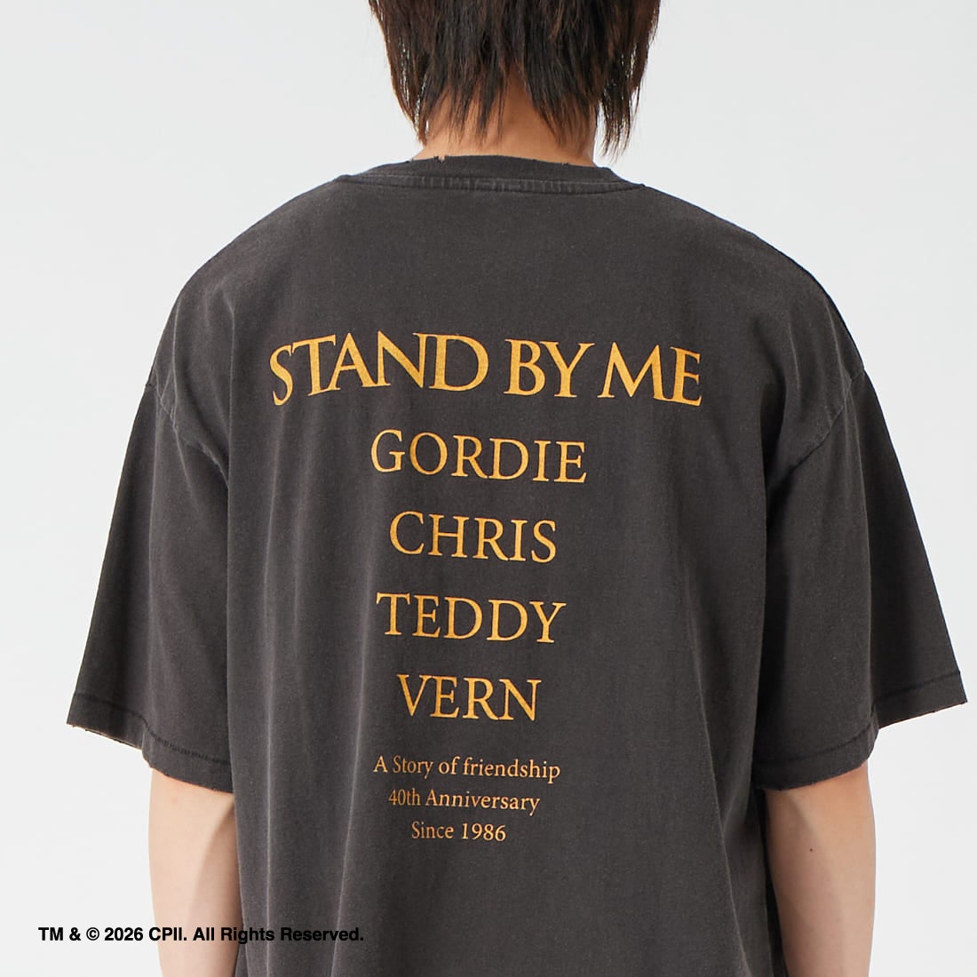 Jeans Factory Clothes [ジーンズファクトリークローズ] STAND BY ME / 40TH ANNIVERSARY Tシャツ [JFC-262-036] BLACK &&モデル身長：177cm 着用サイズ：L&&