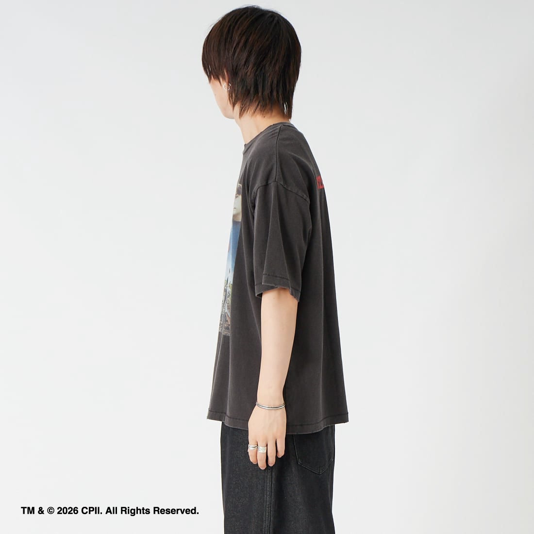 Jeans Factory Clothes [ジーンズファクトリークローズ] STAND BY ME / 40TH ANNIVERSARY Tシャツ [JFC-262-037] BLACK &&モデル身長：177cm 着用サイズ：L&&