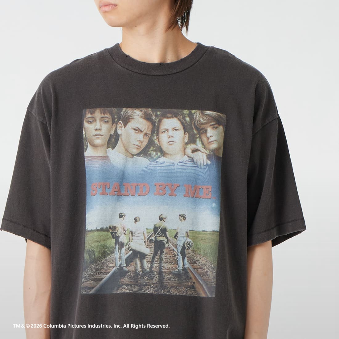 Jeans Factory Clothes [ジーンズファクトリークローズ] STAND BY ME / 40TH ANNIVERSARY Tシャツ [JFC-262-037] BLACK &&モデル身長：177cm 着用サイズ：L&&