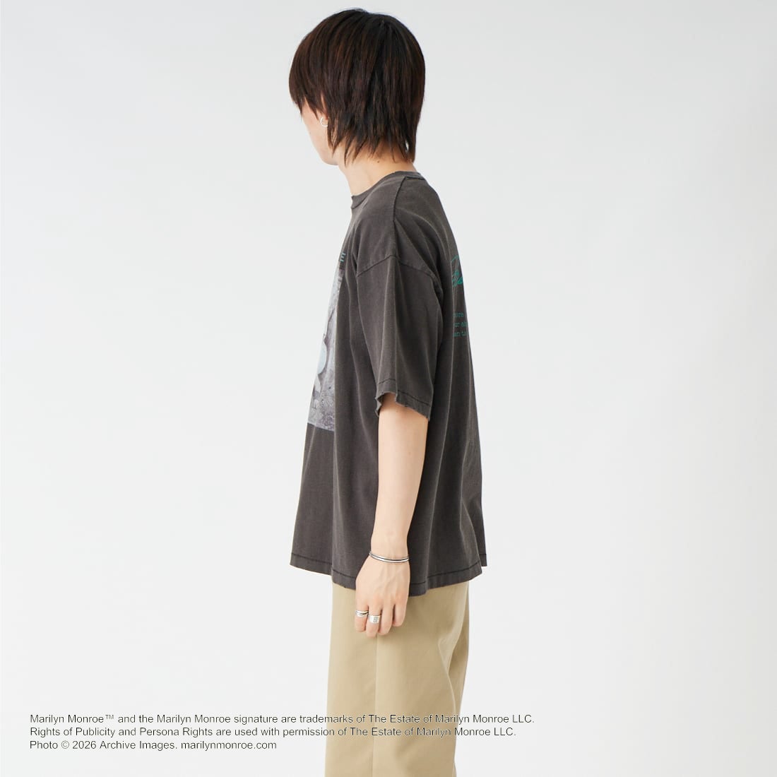 Jeans Factory Clothes [ジーンズファクトリークローズ] MARILYN MONROE / 100TH ANNIVERSARY Tシャツ [JFC-262-039] BLACK &&モデル身長：177cm 着用サイズ：L&&