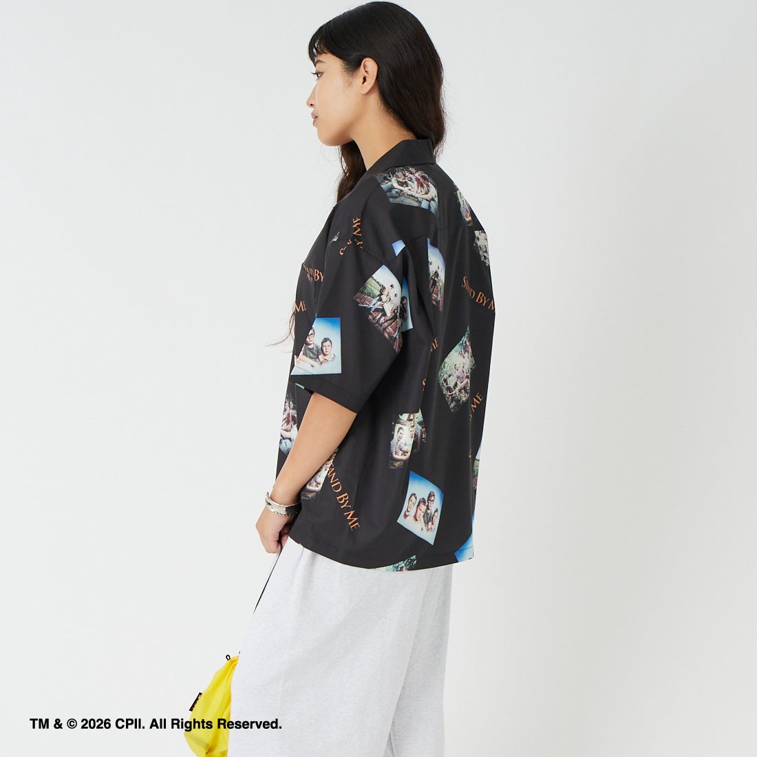 Jeans Factory Clothes [ジーンズファクトリークローズ] STAND BY ME / 40TH ANNIVERSARYハワイアンシャツ [JFC-262-038] BLACK &&モデル身長：162cm 着用サイズ：S&&