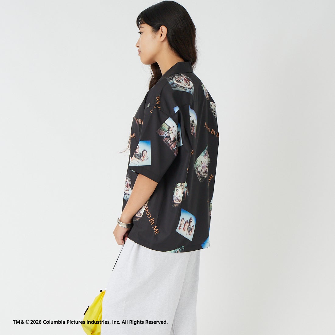 Jeans Factory Clothes [ジーンズファクトリークローズ] STAND BY ME / 40TH ANNIVERSARYハワイアンシャツ [JFC-262-038] BLACK &&モデル身長：162cm 着用サイズ：S&&