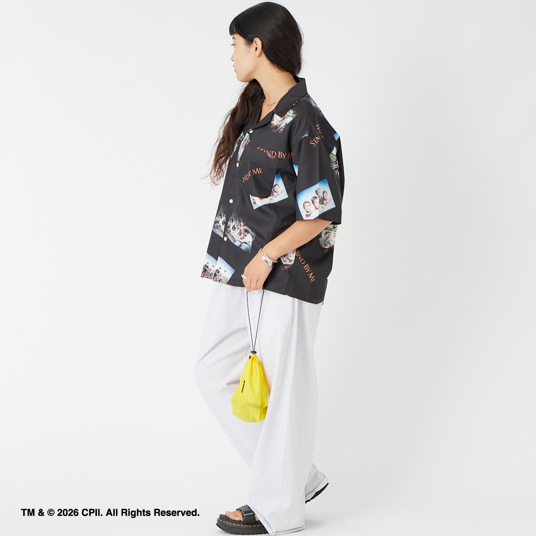 Jeans Factory Clothes [ジーンズファクトリークローズ] STAND BY ME / 40TH ANNIVERSARYハワイアンシャツ [JFC-262-038] BLACK &&モデル身長：162cm 着用サイズ：S&&