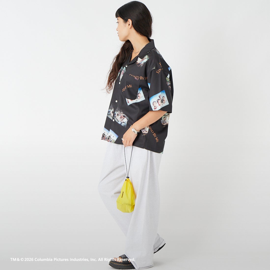 Jeans Factory Clothes [ジーンズファクトリークローズ] STAND BY ME / 40TH ANNIVERSARYハワイアンシャツ [JFC-262-038] BLACK &&モデル身長：162cm 着用サイズ：S&&