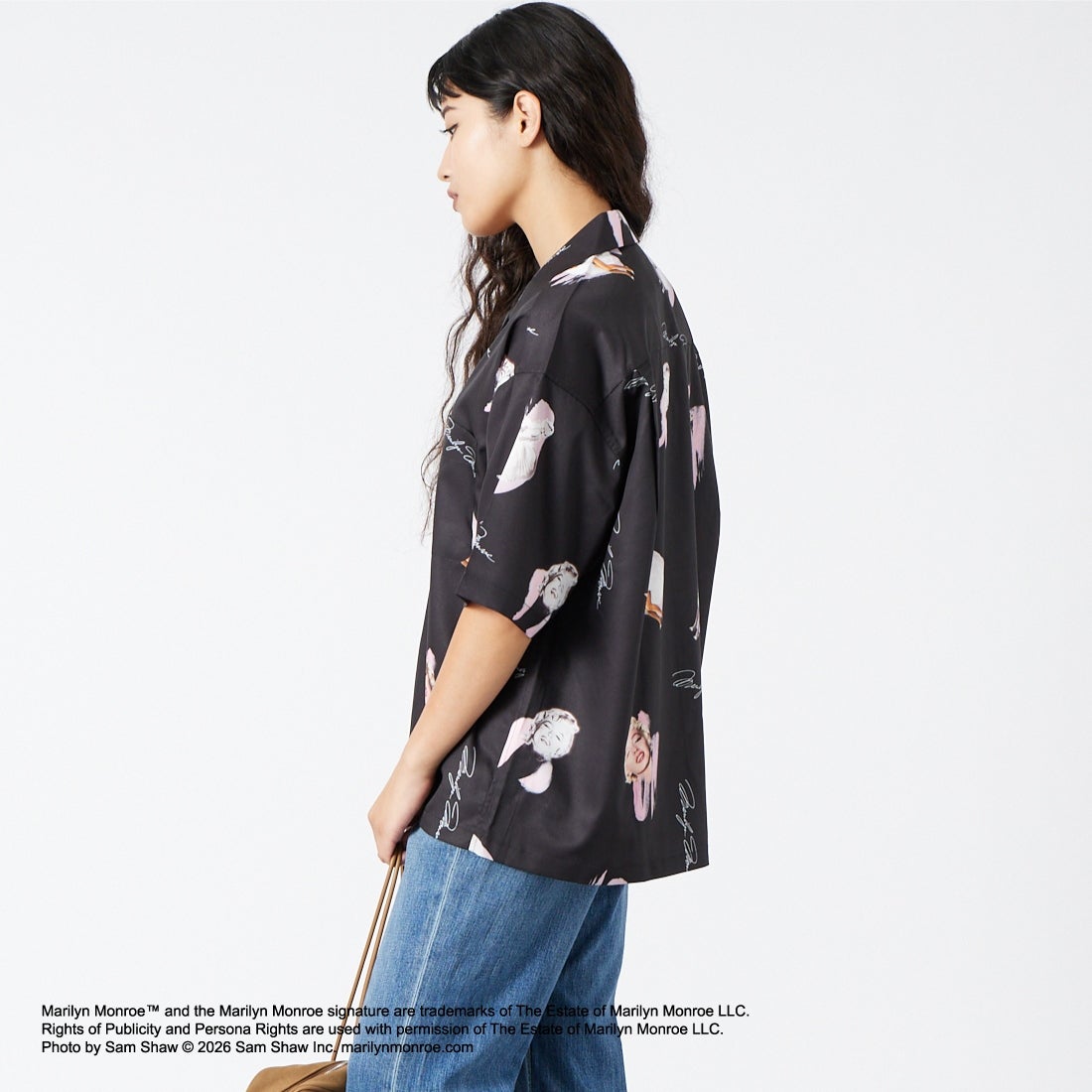 Jeans Factory Clothes [ジーンズファクトリークローズ] MARILYN MONROE / 100TH ANNIVERSARYハワイアンシャツ [JFC-262-041] BLACK