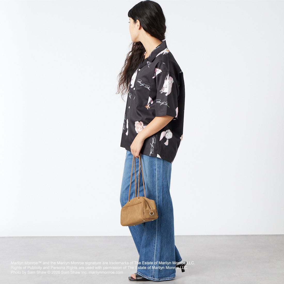 Jeans Factory Clothes [ジーンズファクトリークローズ] MARILYN MONROE / 100TH ANNIVERSARYハワイアンシャツ [JFC-262-041] BLACK