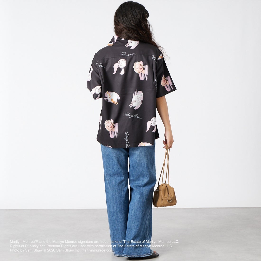 Jeans Factory Clothes [ジーンズファクトリークローズ] MARILYN MONROE / 100TH ANNIVERSARYハワイアンシャツ [JFC-262-041] BLACK