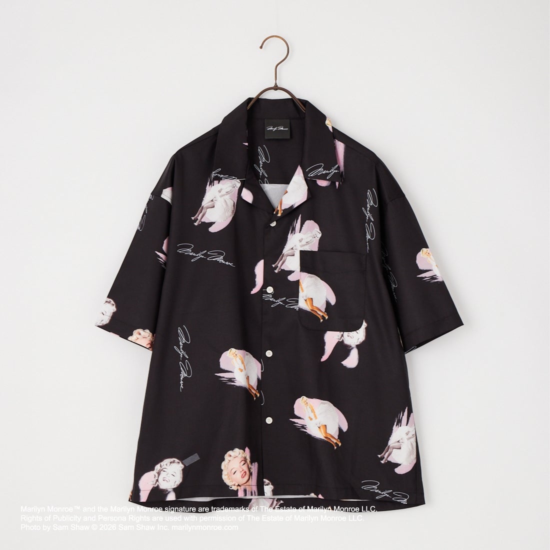 Jeans Factory Clothes [ジーンズファクトリークローズ] MARILYN MONROE / 100TH ANNIVERSARYハワイアンシャツ [JFC-262-041] BLACK