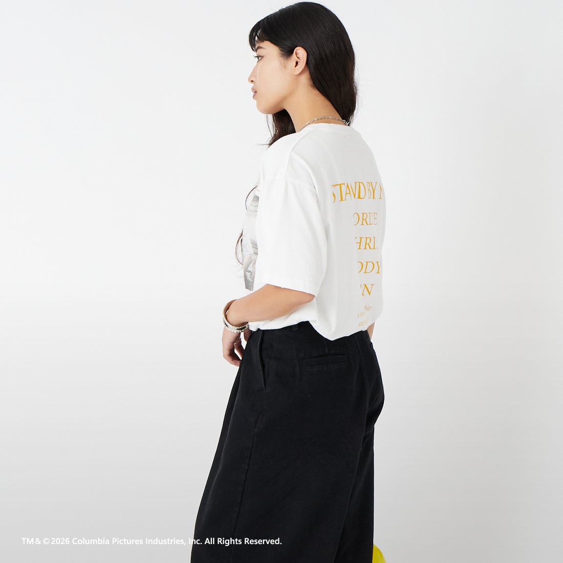 Jeans Factory Clothes [ジーンズファクトリークローズ] STAND BY ME / 40TH ANNIVERSARY Tシャツ [JFC-262-036] WHITE &&モデル身長：162cm 着用サイズ：S&&