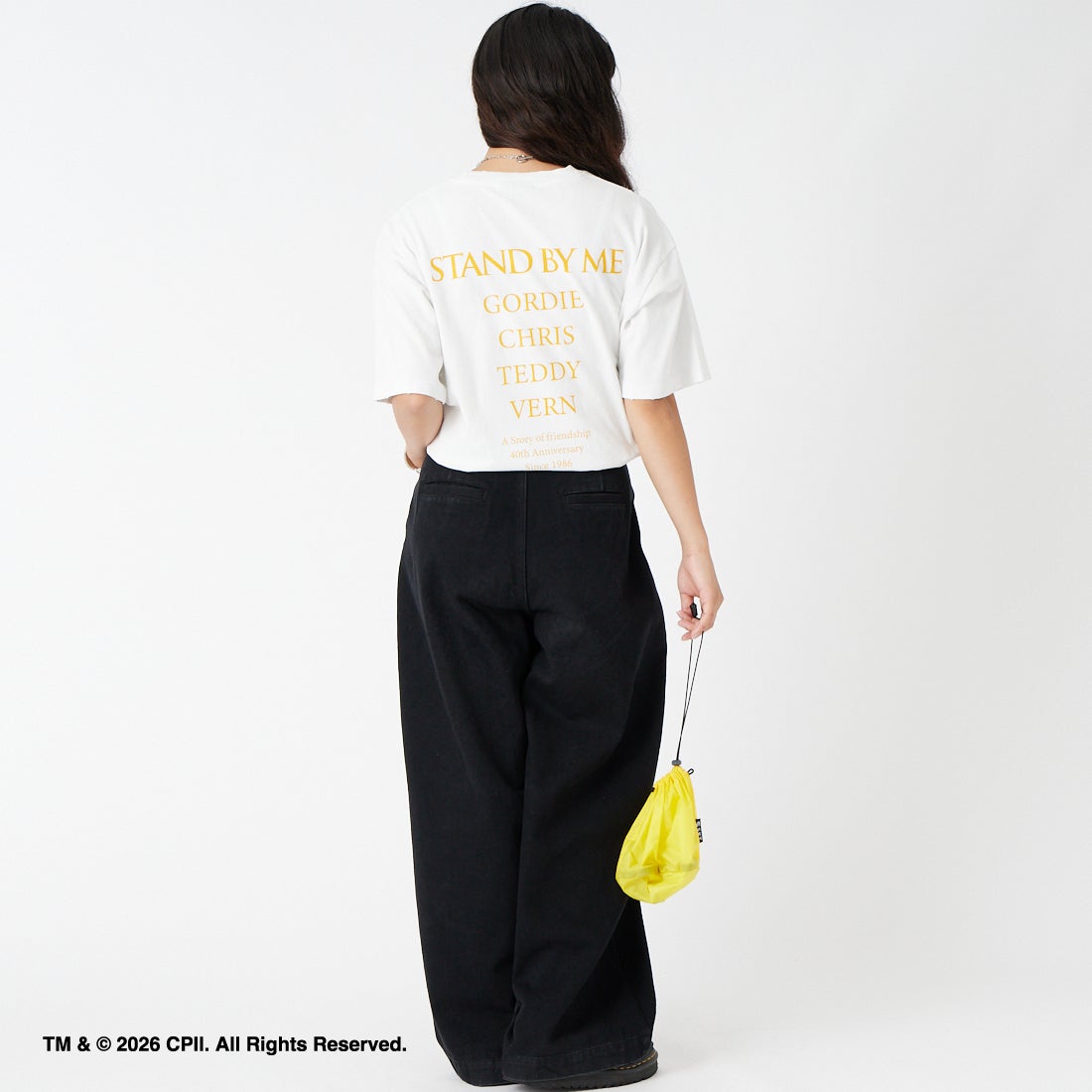 Jeans Factory Clothes [ジーンズファクトリークローズ] STAND BY ME / 40TH ANNIVERSARY Tシャツ [JFC-262-036] WHITE &&モデル身長：162cm 着用サイズ：S&&