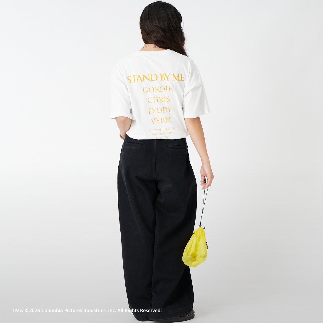 Jeans Factory Clothes [ジーンズファクトリークローズ] STAND BY ME / 40TH ANNIVERSARY Tシャツ [JFC-262-036] WHITE &&モデル身長：162cm 着用サイズ：S&&
