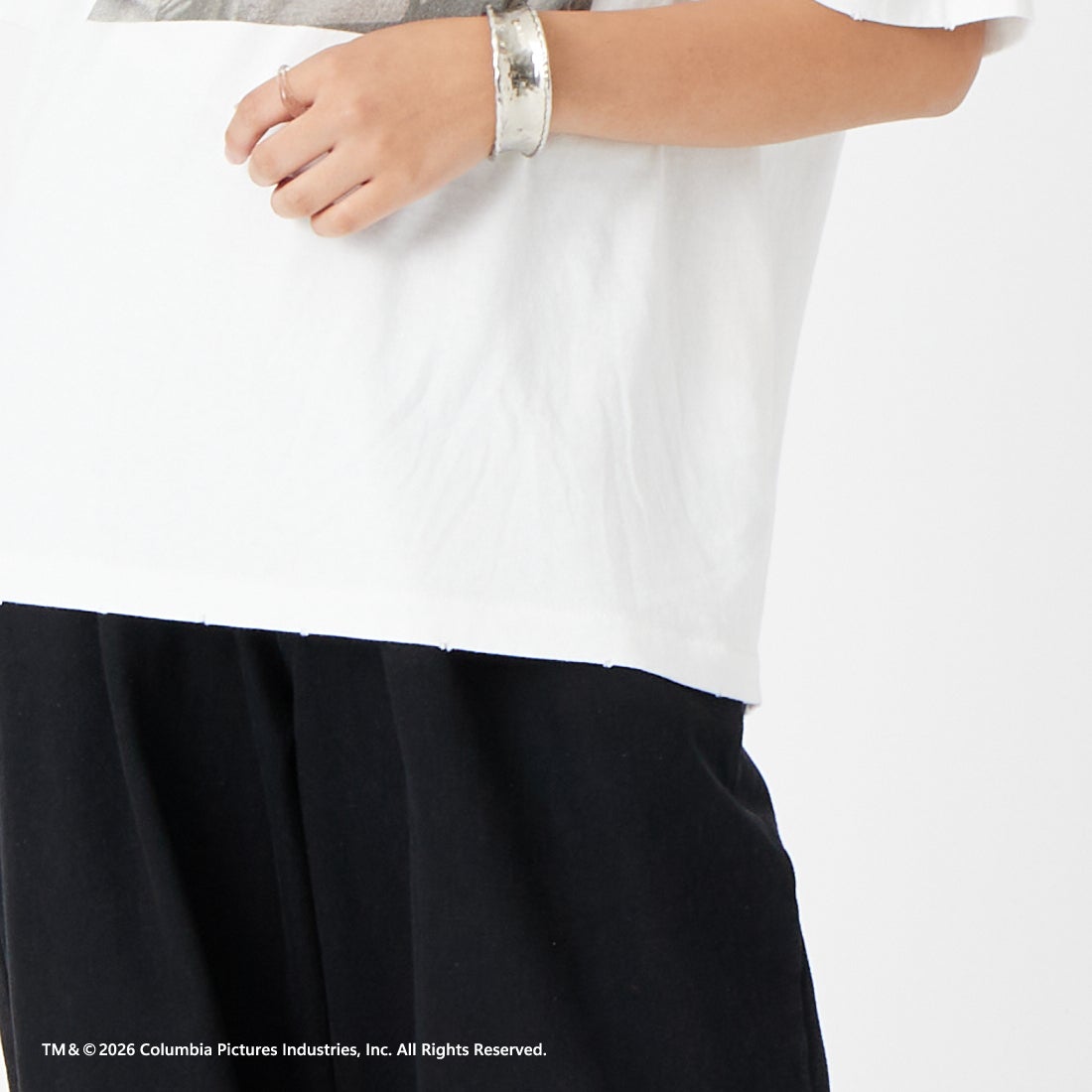Jeans Factory Clothes [ジーンズファクトリークローズ] STAND BY ME / 40TH ANNIVERSARY Tシャツ [JFC-262-036] WHITE &&モデル身長：162cm 着用サイズ：S&&