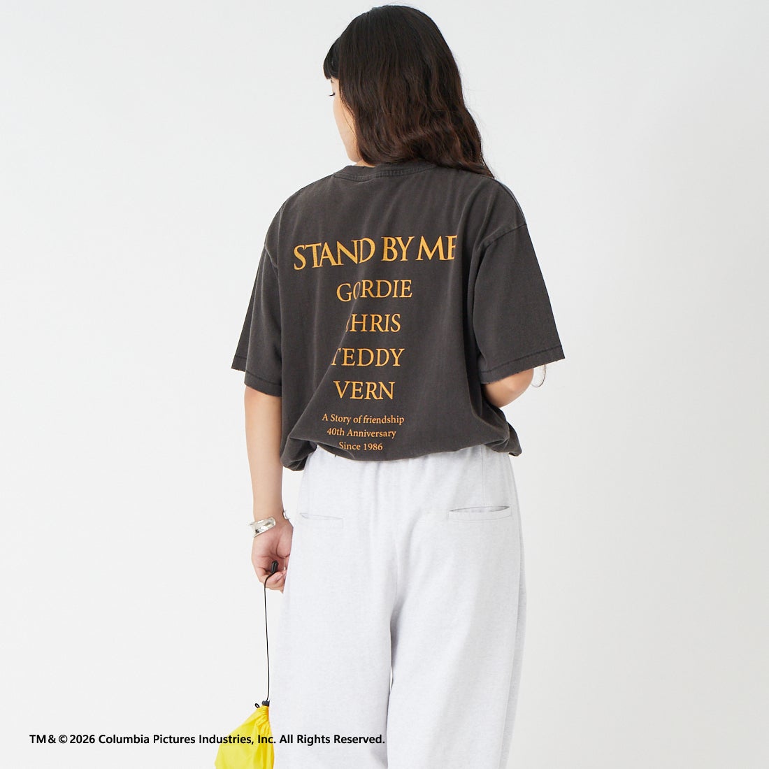 Jeans Factory Clothes [ジーンズファクトリークローズ] STAND BY ME / 40TH ANNIVERSARY Tシャツ [JFC-262-036] BLACK &&モデル身長：162cm 着用サイズ：S&&