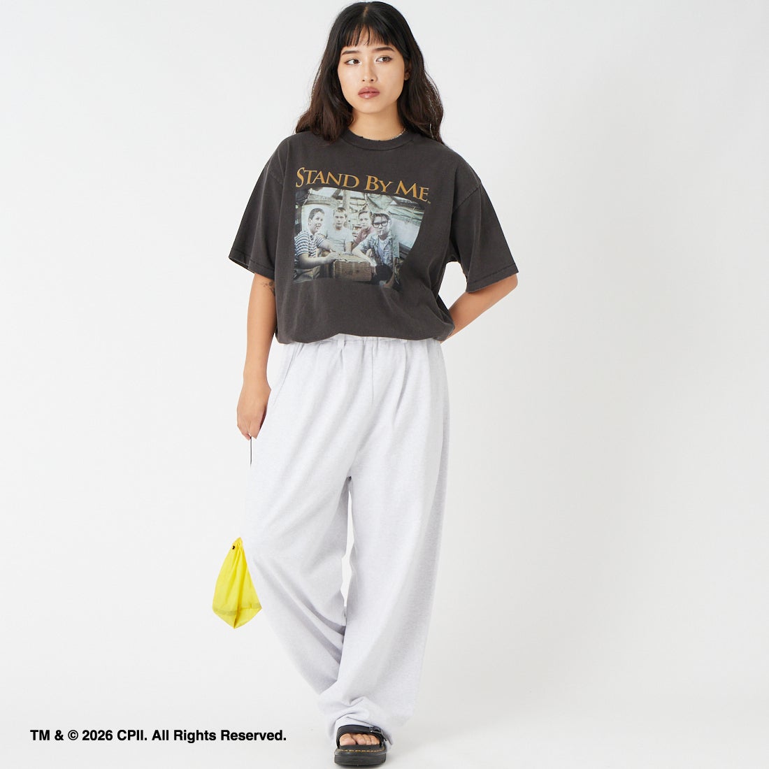 Jeans Factory Clothes [ジーンズファクトリークローズ] STAND BY ME / 40TH ANNIVERSARY Tシャツ [JFC-262-036] BLACK &&モデル身長：162cm 着用サイズ：S&&