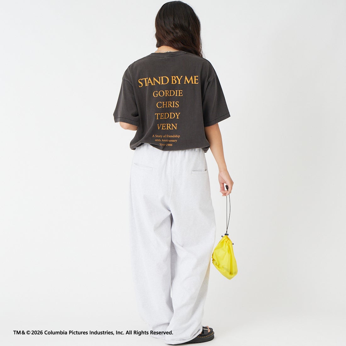 Jeans Factory Clothes [ジーンズファクトリークローズ] STAND BY ME / 40TH ANNIVERSARY Tシャツ [JFC-262-036] BLACK &&モデル身長：162cm 着用サイズ：S&&