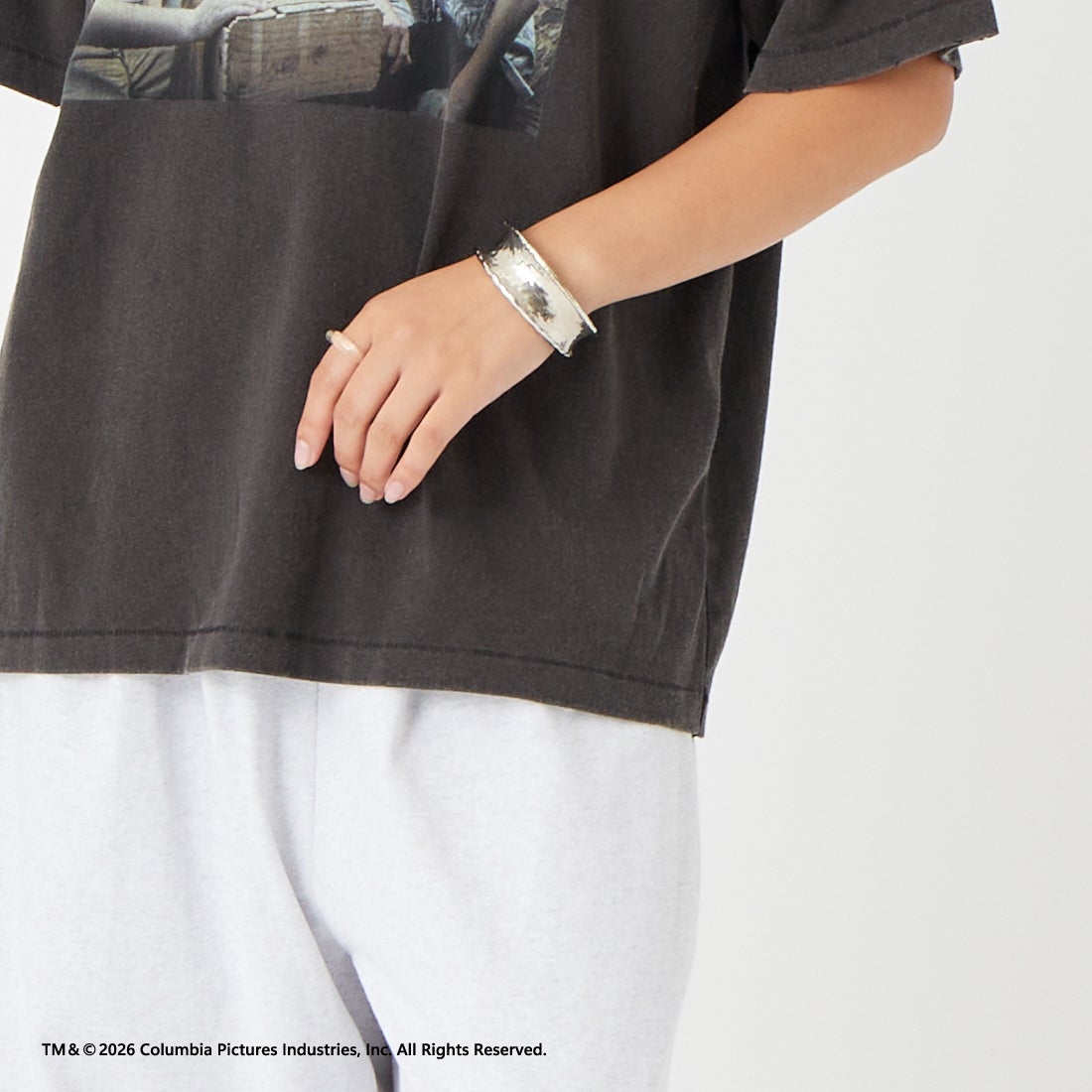 Jeans Factory Clothes [ジーンズファクトリークローズ] STAND BY ME / 40TH ANNIVERSARY Tシャツ [JFC-262-036] BLACK &&モデル身長：162cm 着用サイズ：S&&