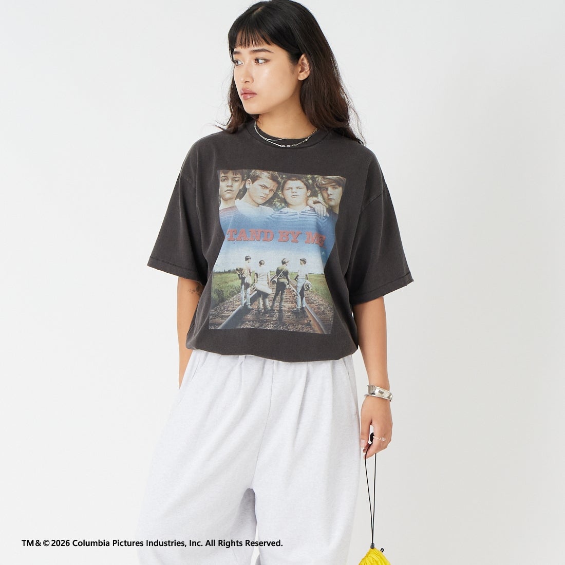 Jeans Factory Clothes [ジーンズファクトリークローズ] STAND BY ME / 40TH ANNIVERSARY Tシャツ [JFC-262-037] BLACK &&モデル身長：162cm 着用サイズ：S&&