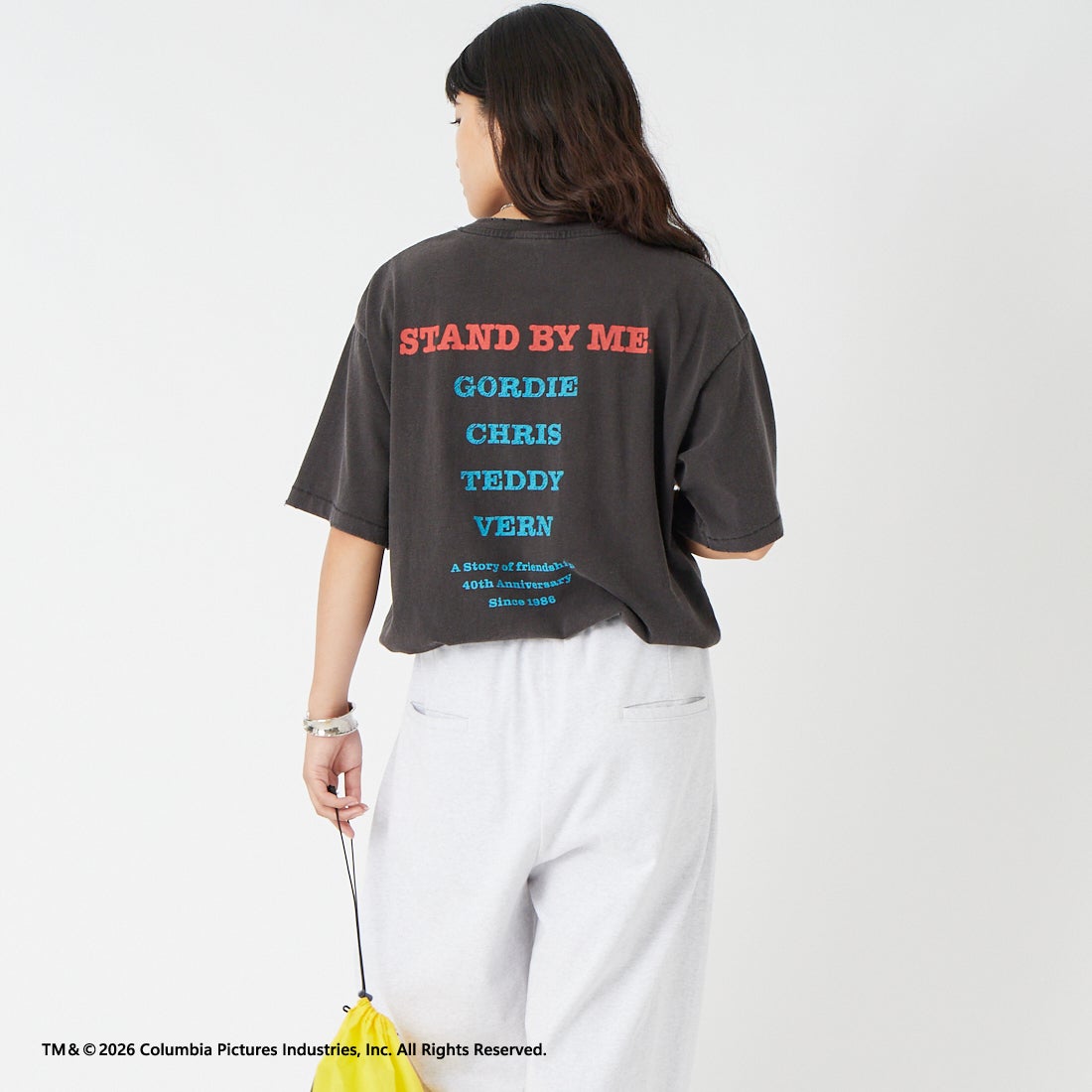 Jeans Factory Clothes [ジーンズファクトリークローズ] STAND BY ME / 40TH ANNIVERSARY Tシャツ [JFC-262-037] BLACK &&モデル身長：162cm 着用サイズ：S&&