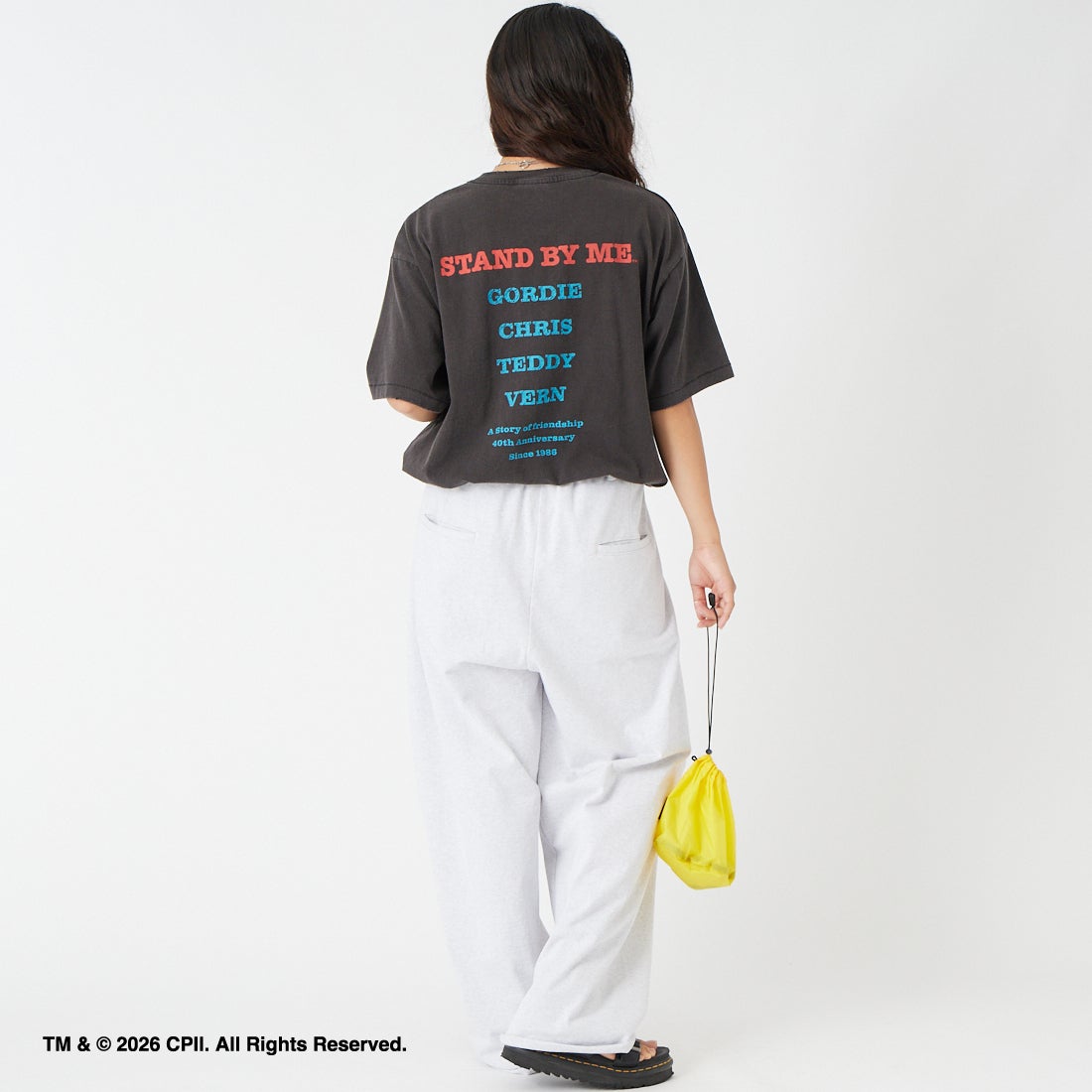 Jeans Factory Clothes [ジーンズファクトリークローズ] STAND BY ME / 40TH ANNIVERSARY Tシャツ [JFC-262-037] BLACK &&モデル身長：162cm 着用サイズ：S&&