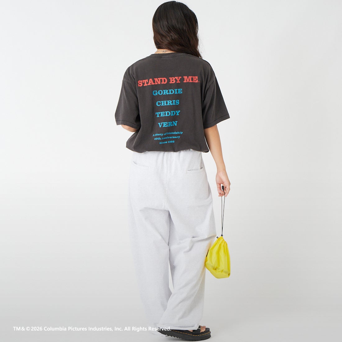 Jeans Factory Clothes [ジーンズファクトリークローズ] STAND BY ME / 40TH ANNIVERSARY Tシャツ [JFC-262-037] BLACK &&モデル身長：162cm 着用サイズ：S&&