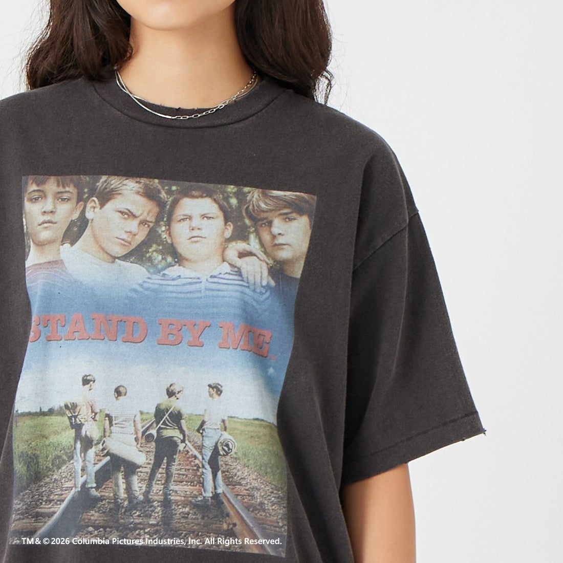 Jeans Factory Clothes [ジーンズファクトリークローズ] STAND BY ME / 40TH ANNIVERSARY Tシャツ [JFC-262-037] BLACK &&モデル身長：162cm 着用サイズ：S&&