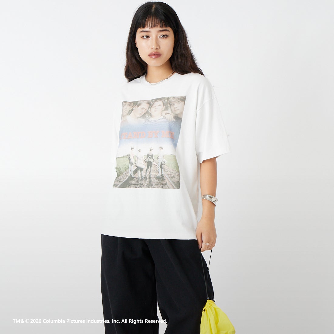 Jeans Factory Clothes [ジーンズファクトリークローズ] STAND BY ME / 40TH ANNIVERSARY Tシャツ [JFC-262-037] WHITE &&モデル身長：162cm 着用サイズ：S&&