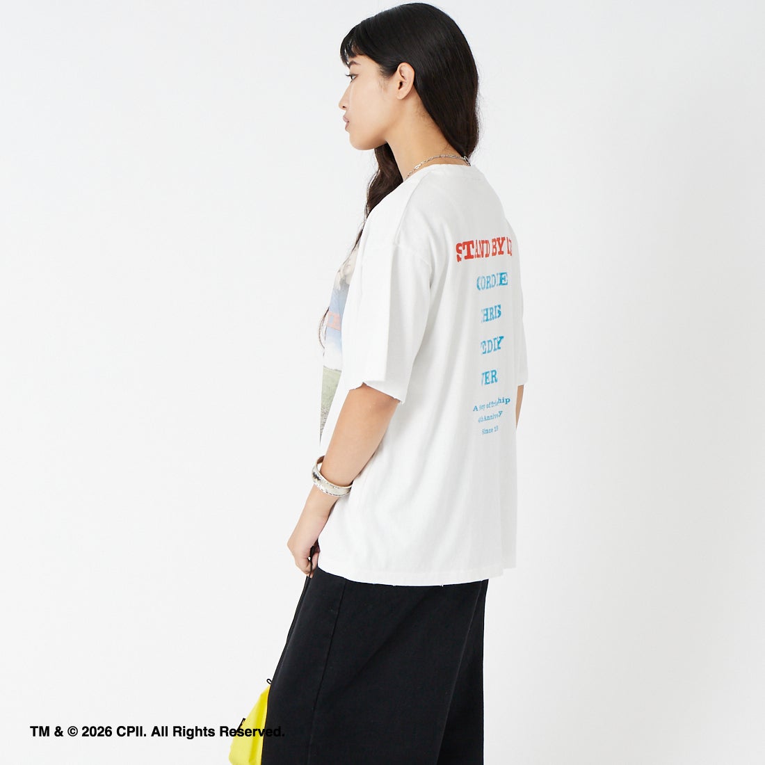 Jeans Factory Clothes [ジーンズファクトリークローズ] STAND BY ME / 40TH ANNIVERSARY Tシャツ [JFC-262-037] WHITE &&モデル身長：162cm 着用サイズ：S&&